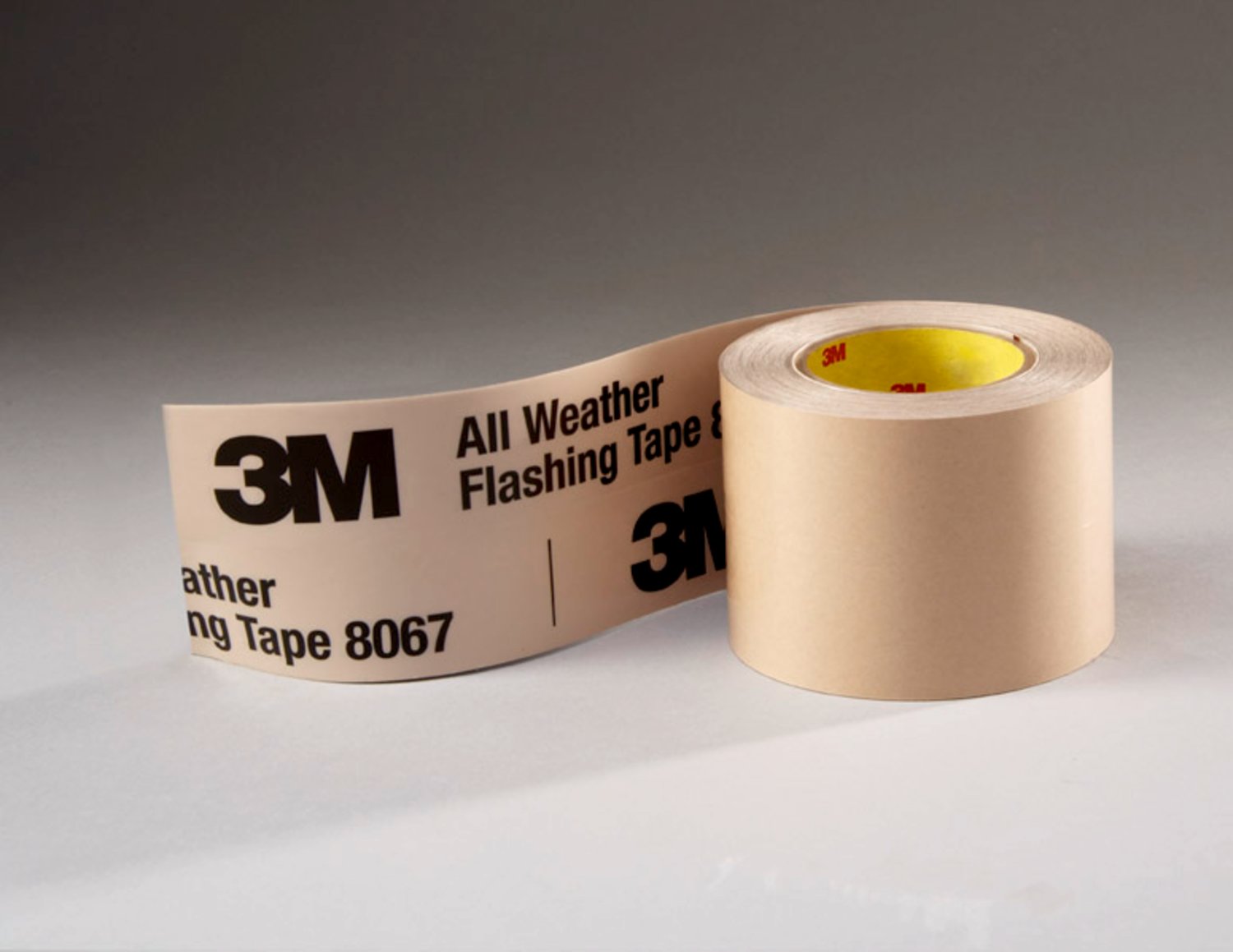 7000124877 - 3M All Weather Flashing Tape 8067, Tan, 9 in x 75 ft, 4 Rolls/Case, Slit Liner (2-7 Slit)