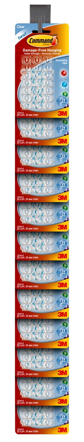 7100135293 - Command Clear Decorating Clips w/Clear Strips 17026CLR-CS