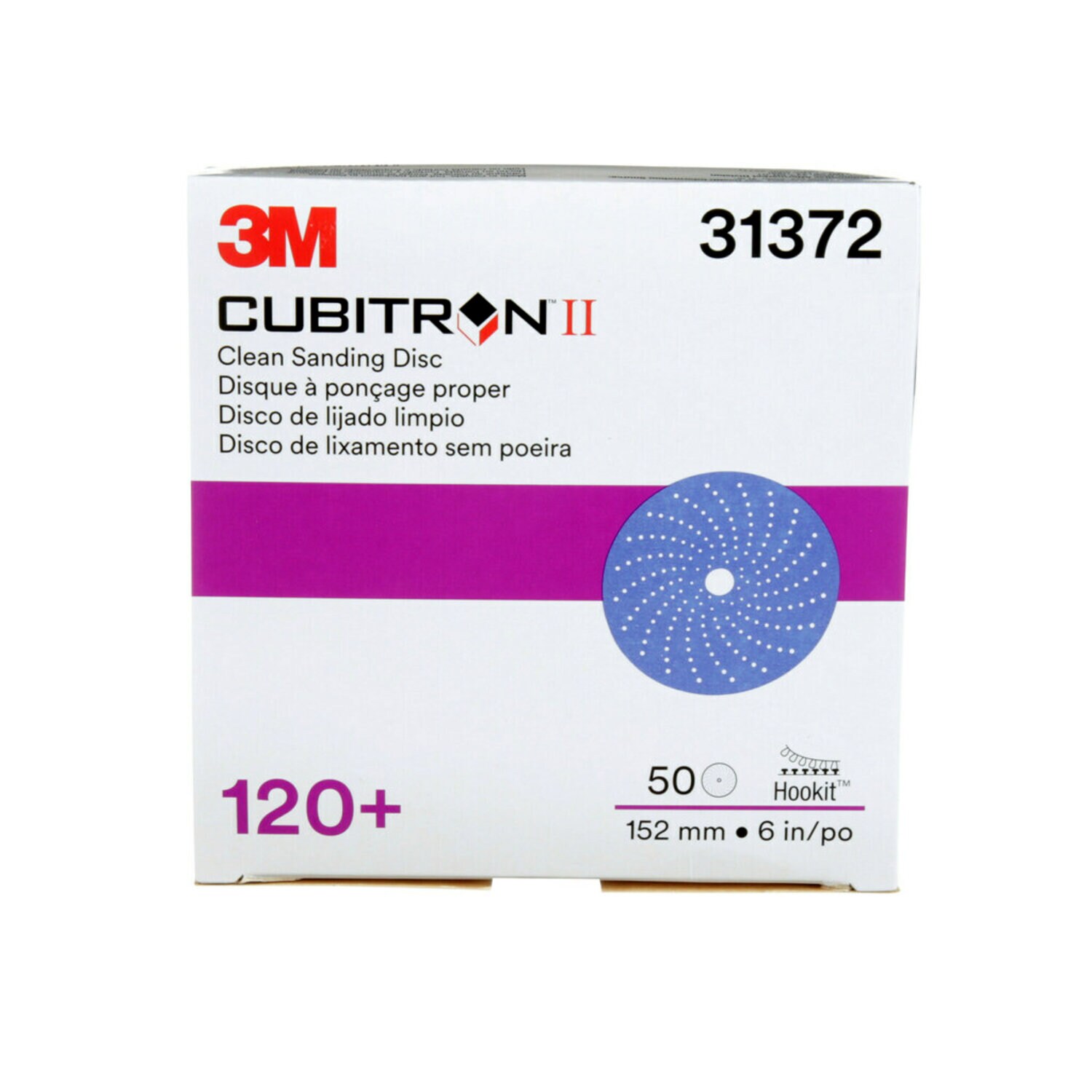 7100155360 - 3M Cubitron II Hookit Clean Sanding Abrasive Disc 737U, 31372, 6 in, 120+, 50 Discs/Carton, 4 Cartons/Case