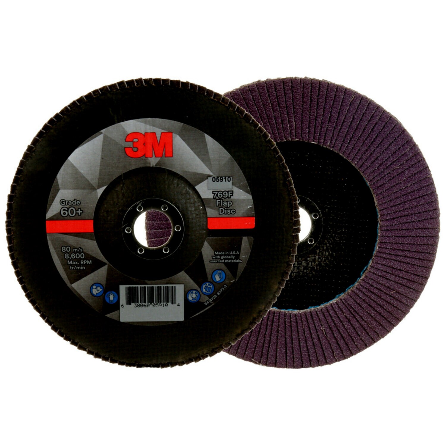 7100178030 - 3M Flap Disc 769F, 60+, T27, 7 in x 7/8 in, 5 ea/Case