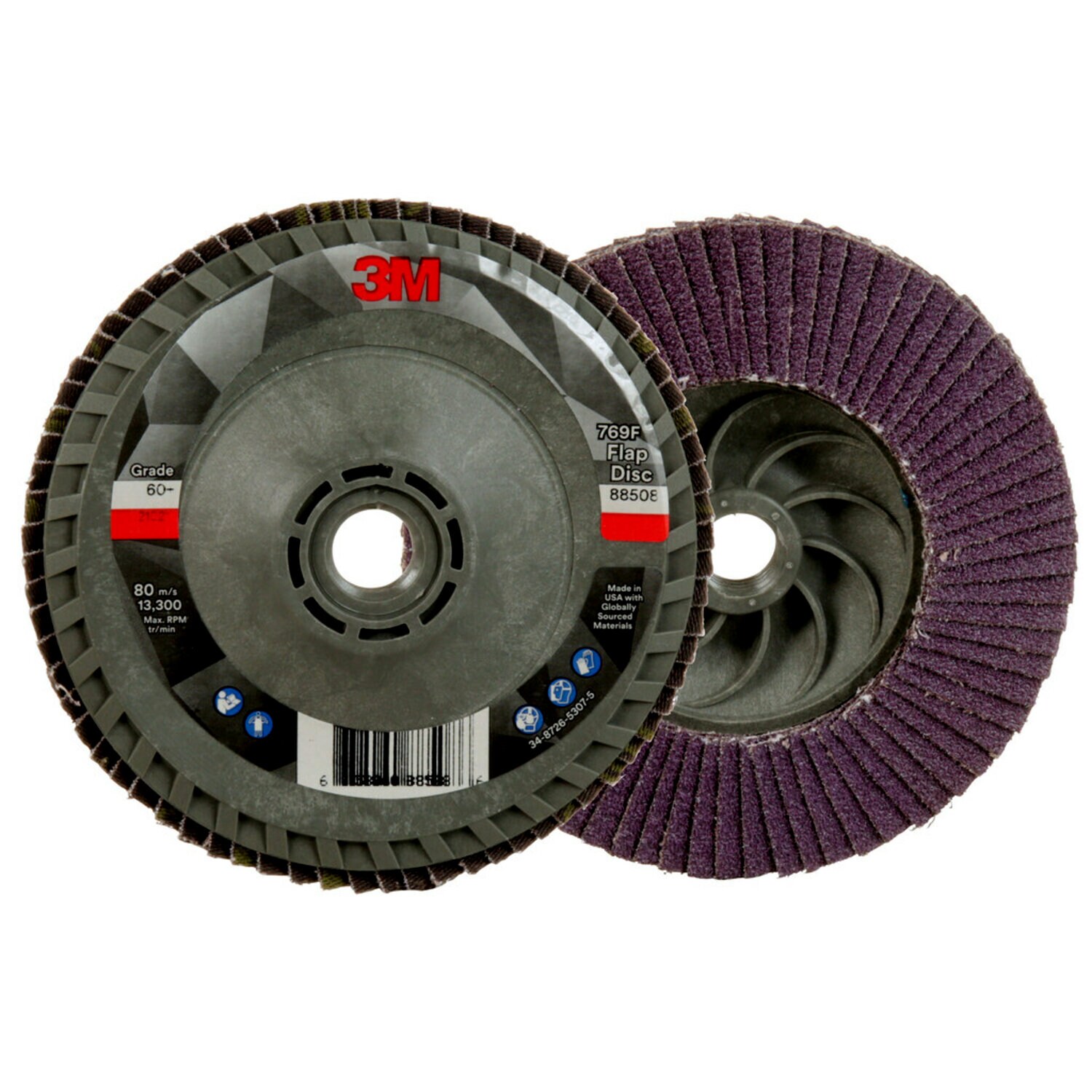 7100243874 - 3M Flap Disc 769F, 60+, T29 Quick Change, 4-1/2 in x 5/8 in-11, 10 ea/Case