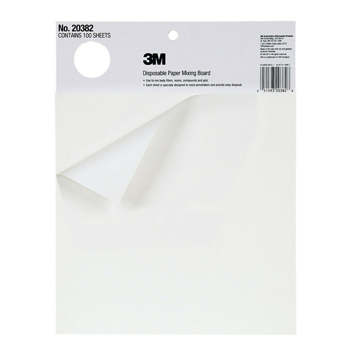 7100144396 - 3M Disposable Paper Mixing Board 20382, 12/Case