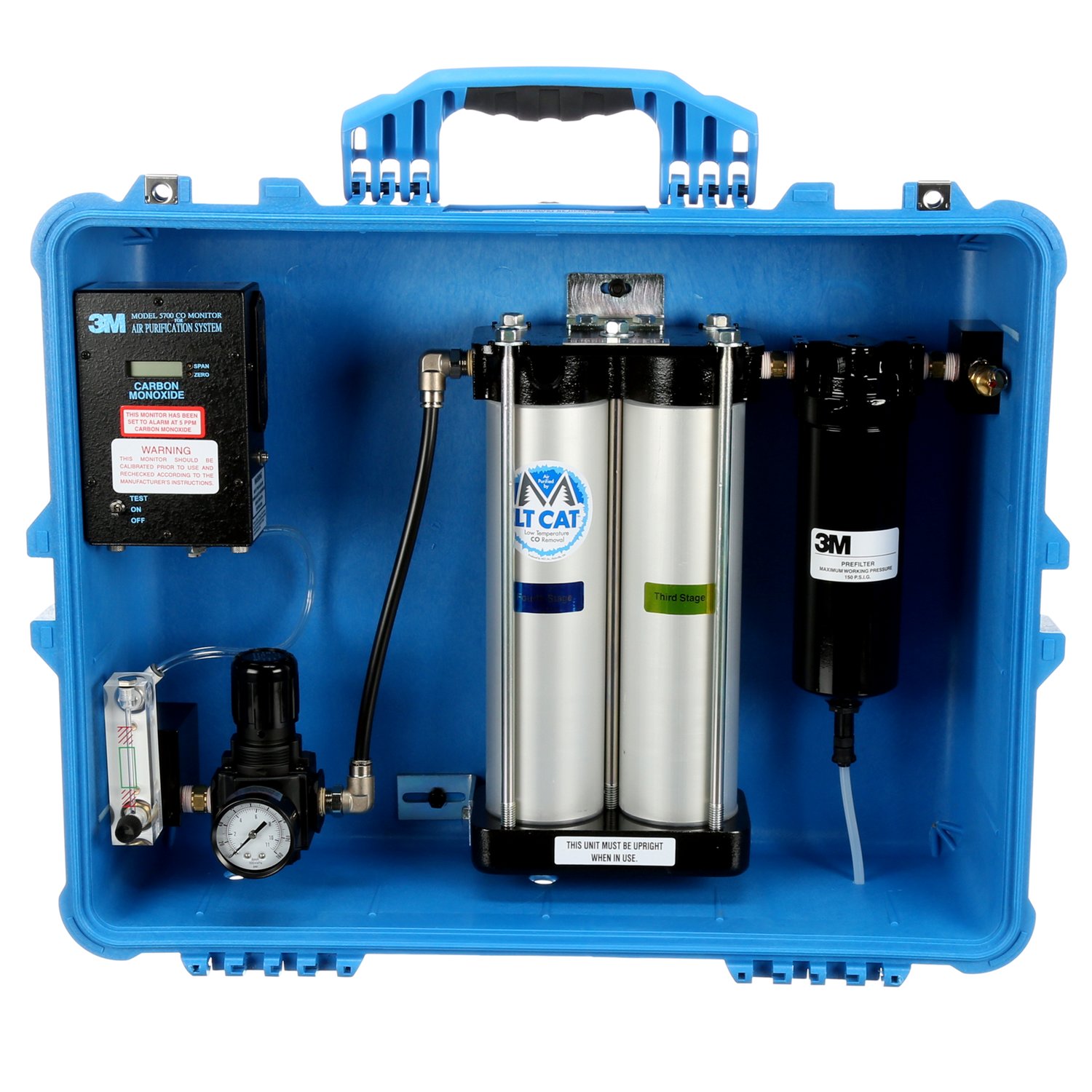 7100009683 - 3M Portable Compressed Air Filter and Reg Panel 256-02-00, 50 cfm, 4 outlets, w/Carbon Monoxide Filtration and Monitor 1 EA/Case