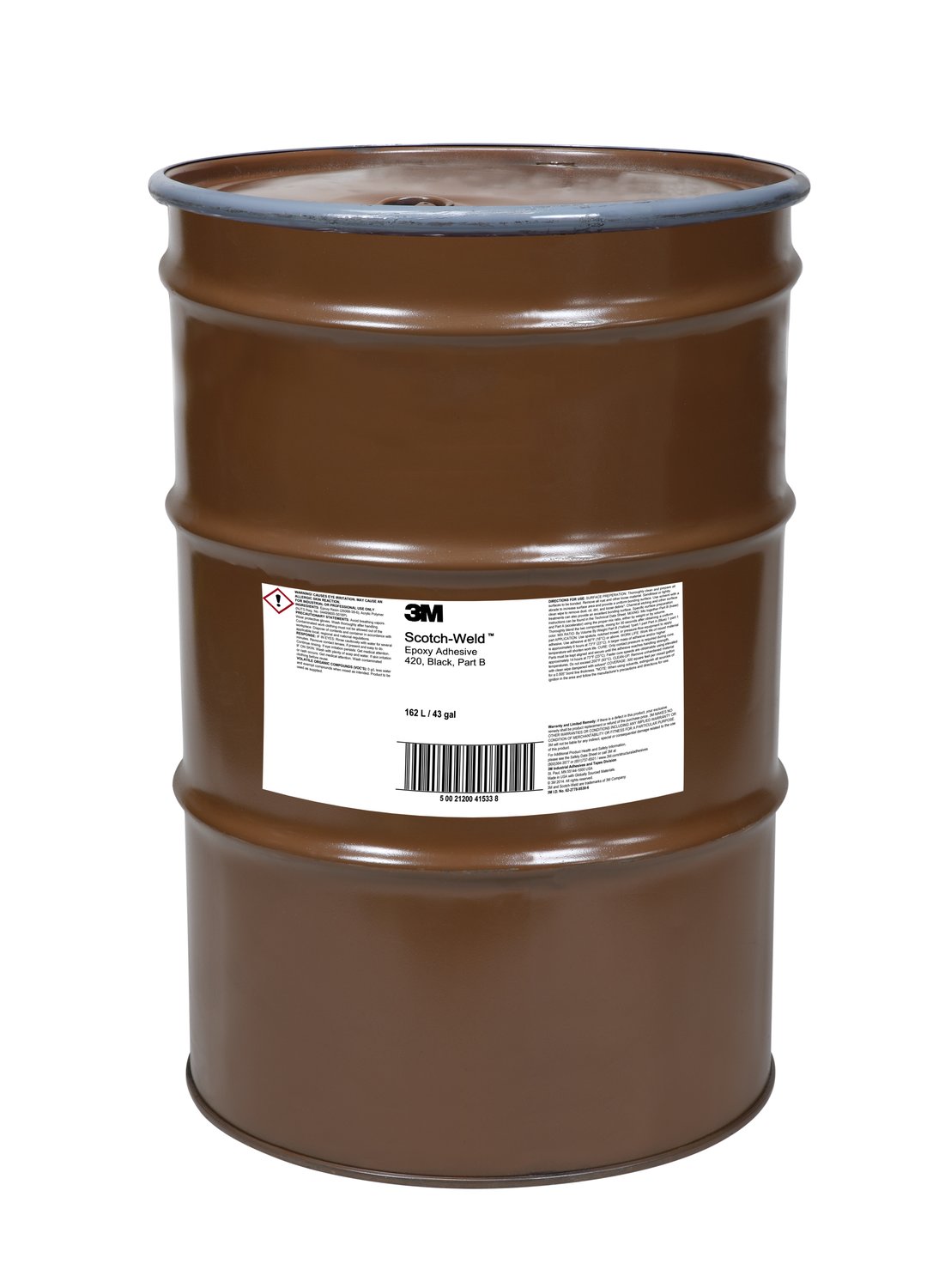 7010309750 - 3M Scotch-Weld Epoxy Adhesive 420, Black, Part B, 55 Gallon (43 Gallon Net) Open Head, Drum