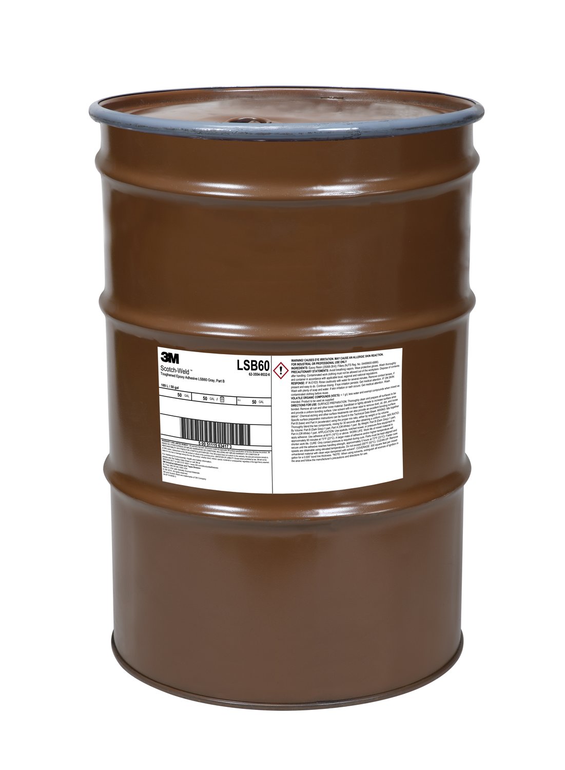 7010310202 - 3M Scotch-Weld Toughened Epoxy Adhesive LSB60, Gray, Part B, 55 Gallon (50 Gallon Net), Drum