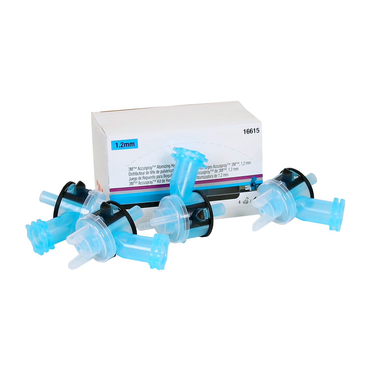 7100086837 - 3M Accuspray Atomizing Head, 16615, Blue, 1.2 mm, 4 per kit, 6 kits per case