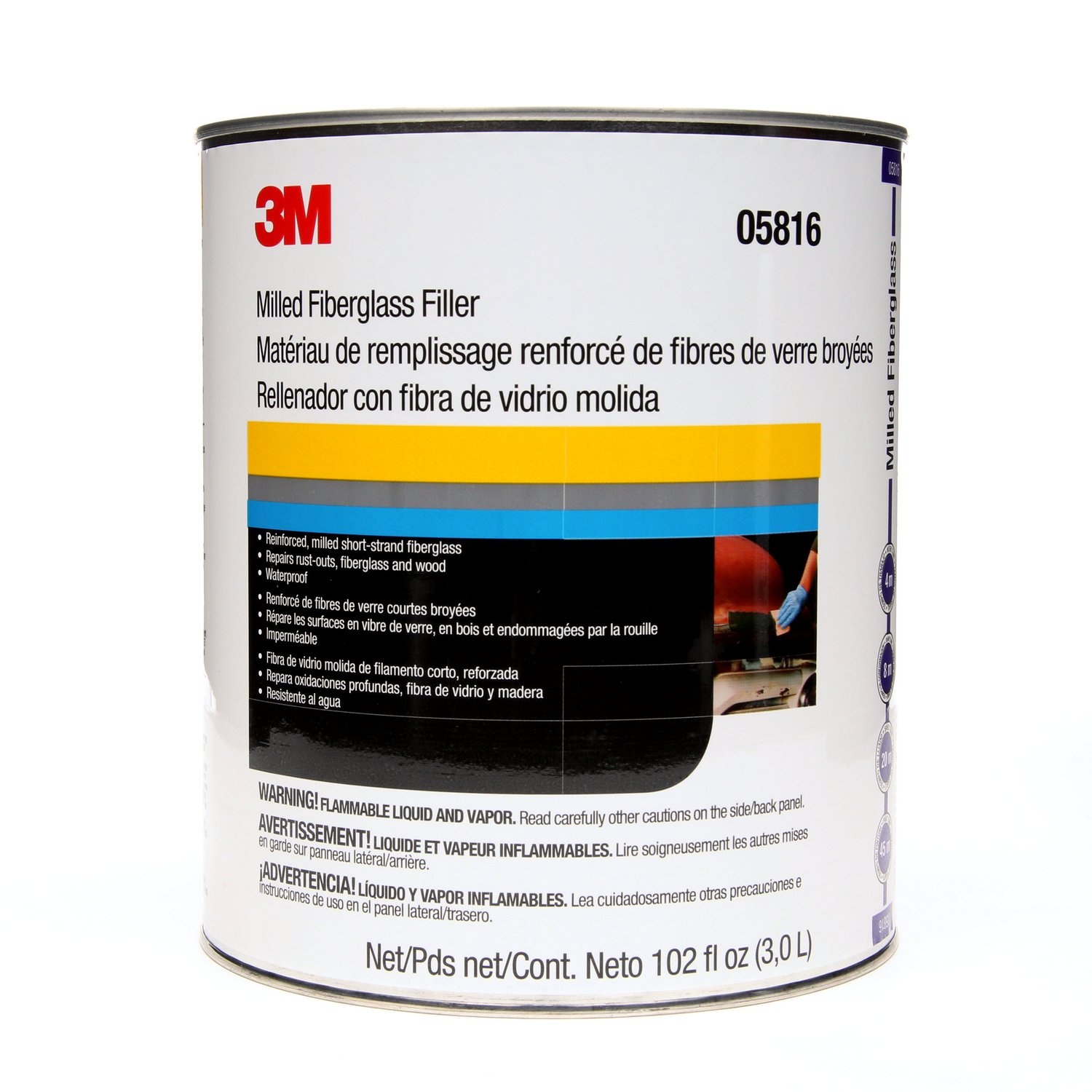 7000120440 - 3M Milled Fiberglass Body Filler 05816, 1 gal, 4/Case