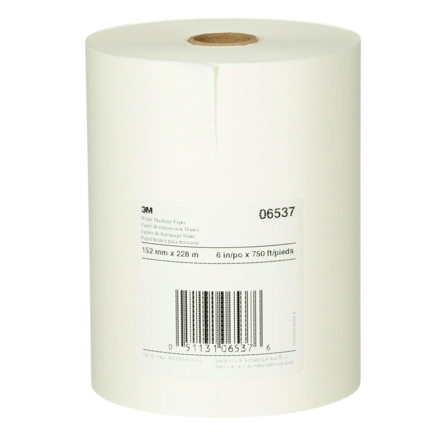 7000126065 - 3M White Masking Paper, 06537, 6 in x 750 ft, 6 per case