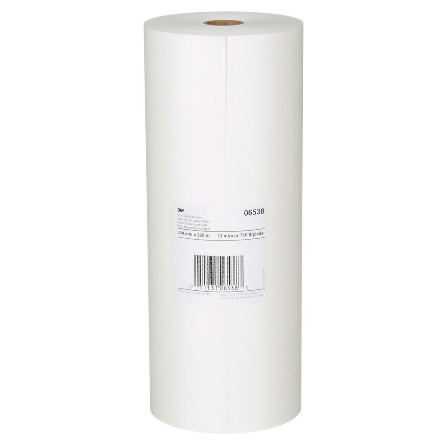 7000126066 - 3M White Masking Paper, 06538, 12 in x 750 ft, 3 per case