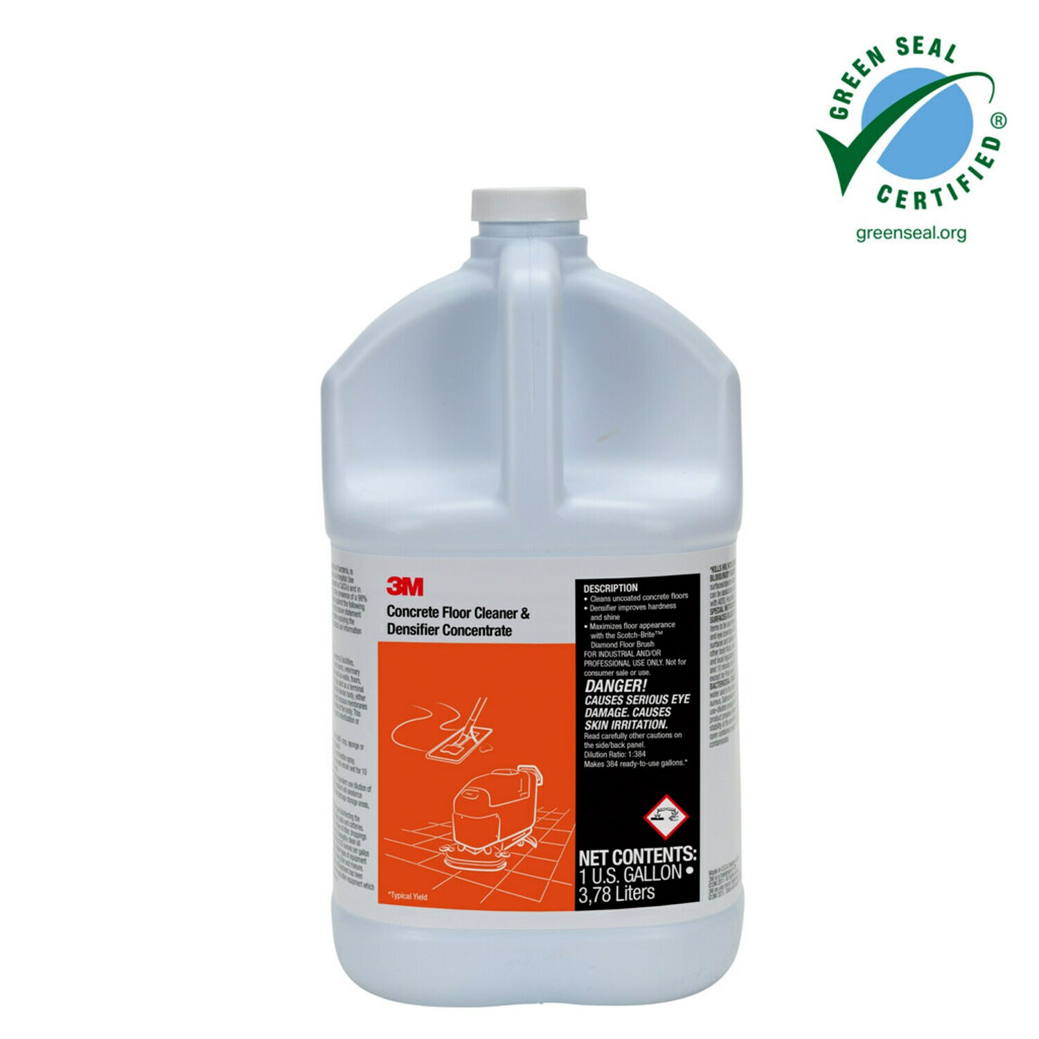 7100269865 - 3MT Concrete Floor Cleaner & Densifier Concentrate, 1 gal, 4 gal/Case, Bulk