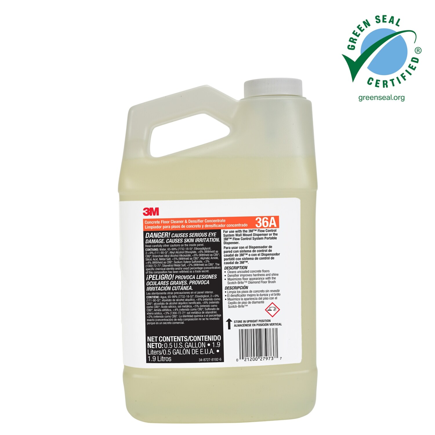 7100269866 - 3MT Concrete Floor Cleaner & Densifier Concentrate 36A, .5 gal bottle, 4 Bottles/Case