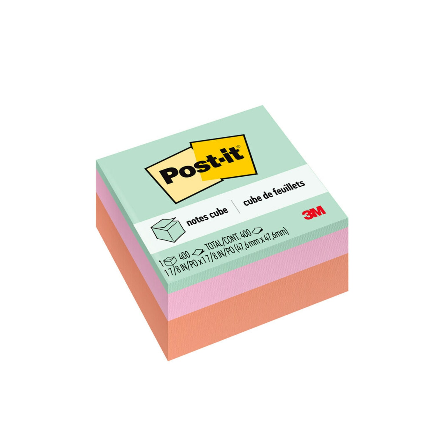 7100259254 - Post-it Notes Cube 2051-PAS, 1 7/8 in x 1 7/8 in (47.6 mm x 47.6 mm)