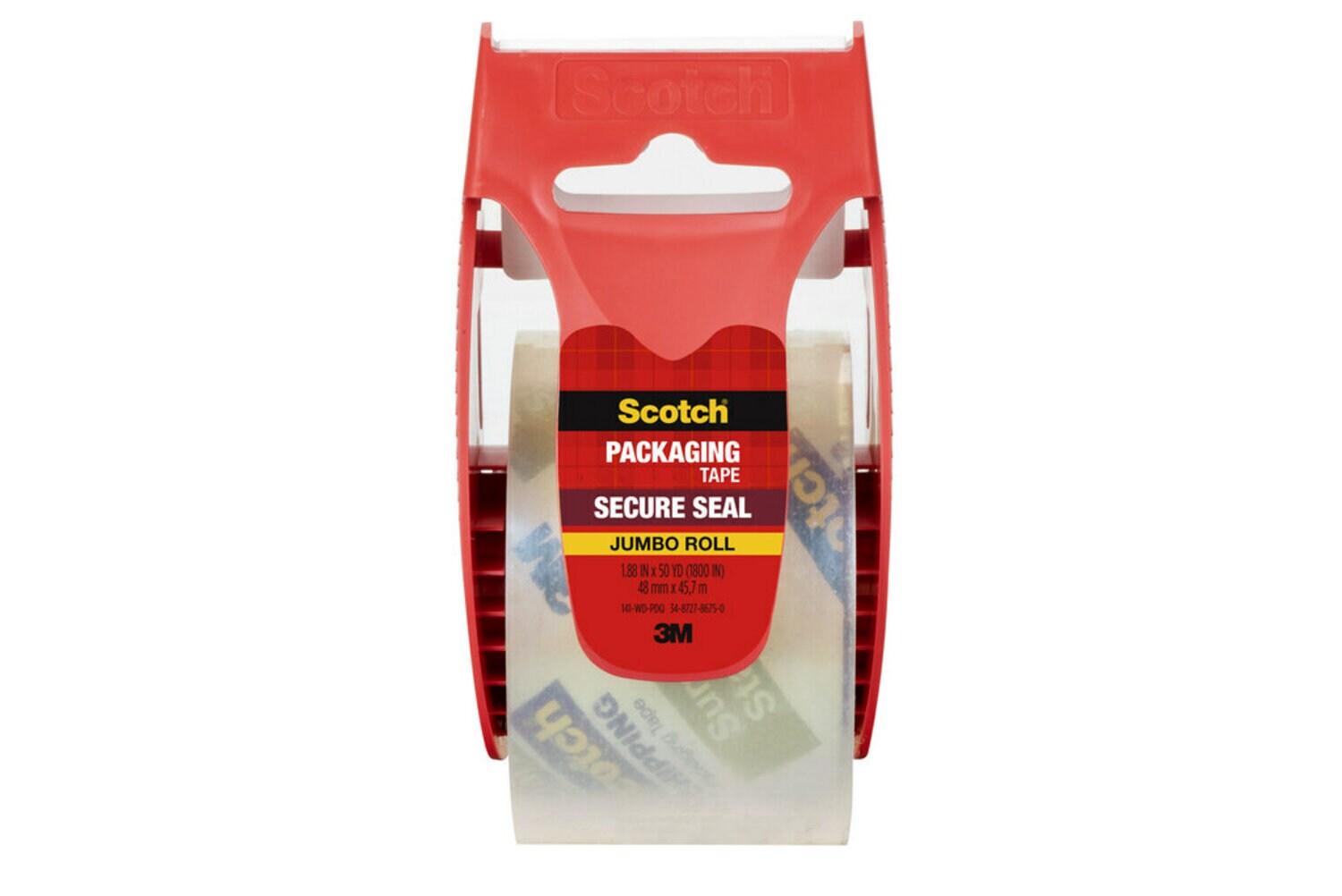 7100276789 - Scotch Secure Seal Packaging Tape 141-500, 1.88 in x 500 in (48 mm x 12.7 m)