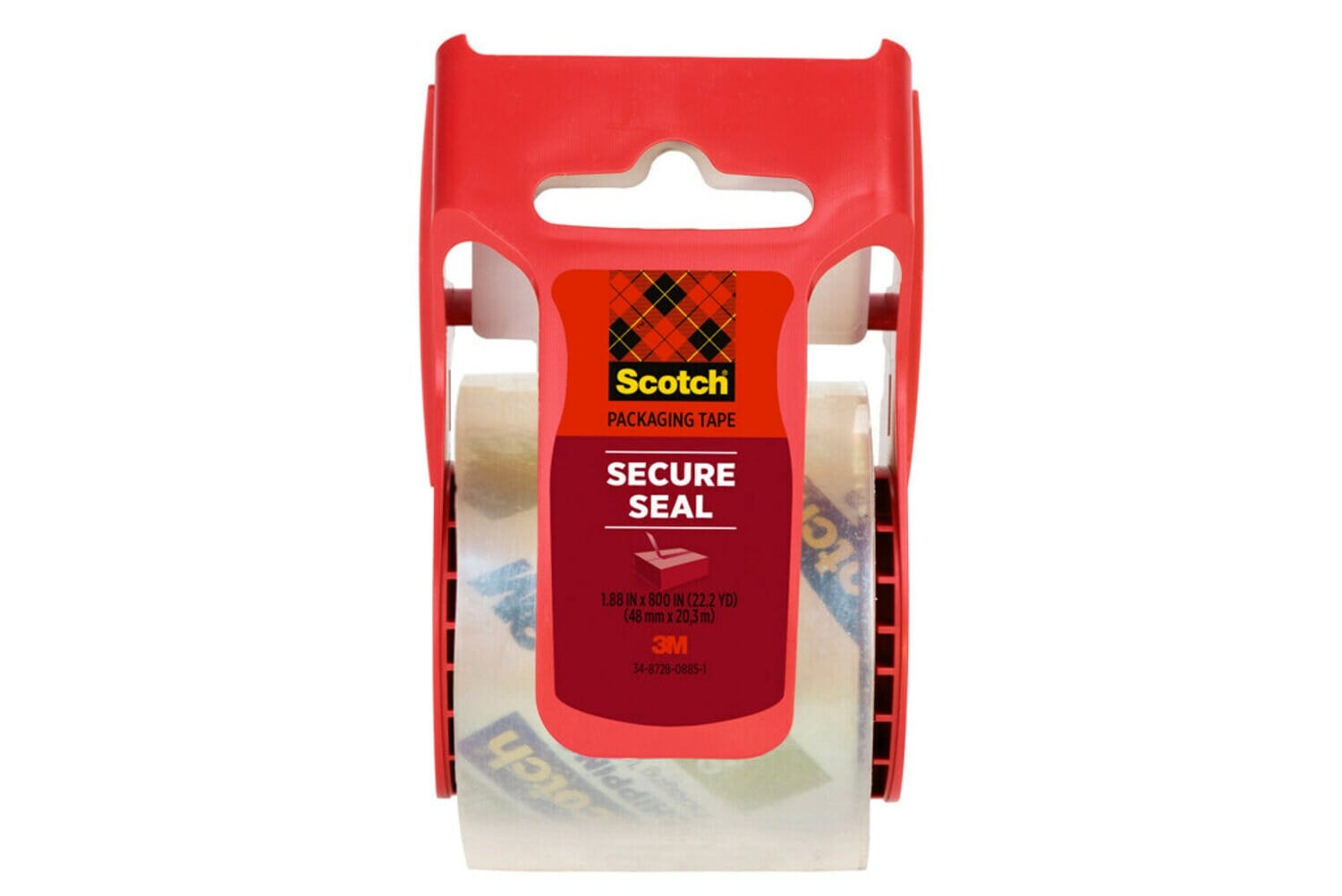7100208704 - Scotch Ultra Clear Packaging Tape w/dispenser 141, 1.88 in x 800 in, Clear