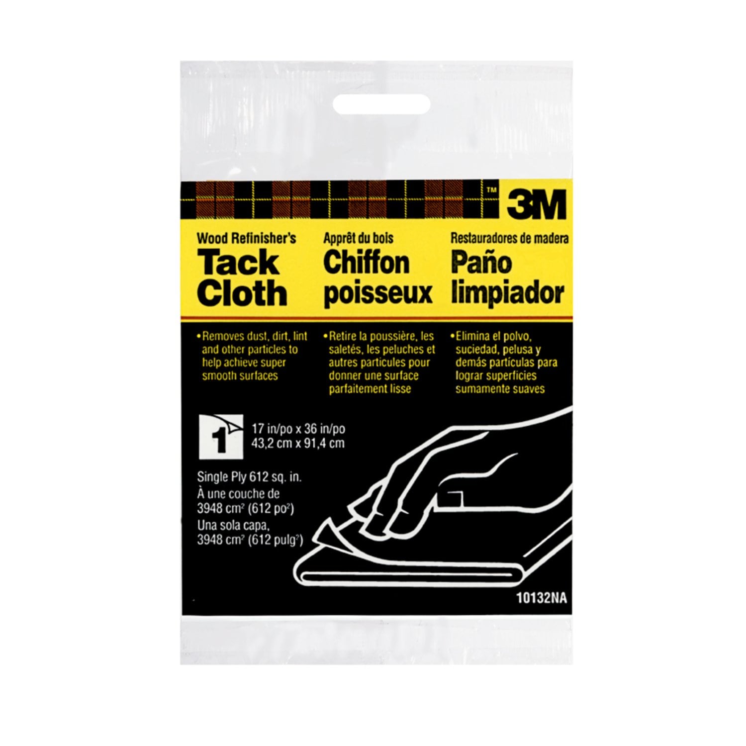 7000126150 - 3M Tack Cloth 10132NA, 17 in x 36 in, Single Ply 48 cs