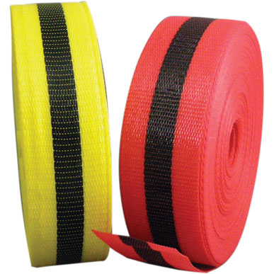  - Berry Plastics 775 Woven Barricade Tape - Black/Yellow 2" x 50Yd