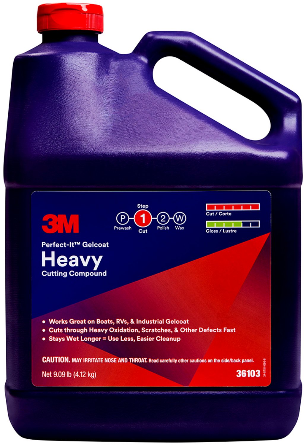 7100210896 - 3M Perfect-It Gelcoat Heavy Cutting Compound, 36103, 1 gallon (9.09
lb), 4 per case