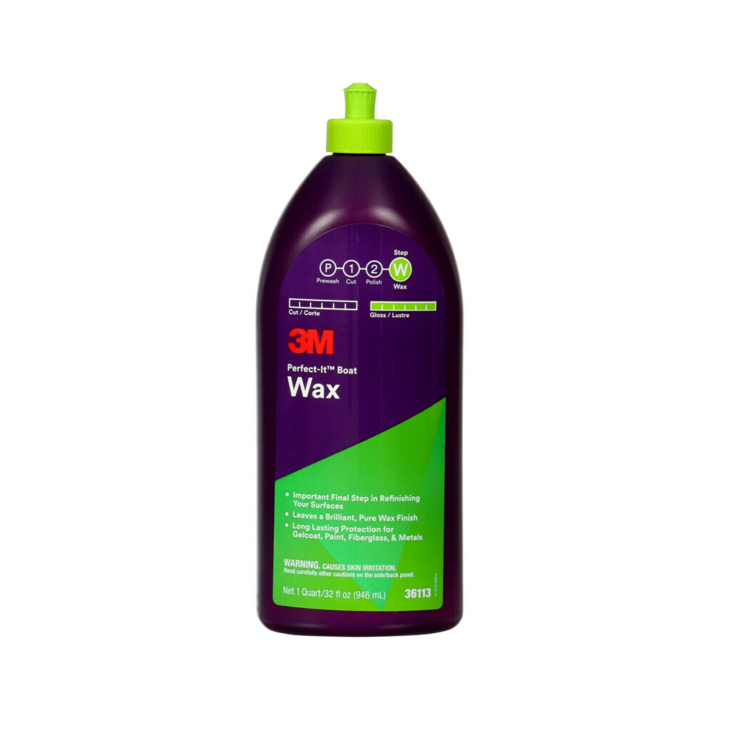 7100087468 - 3M Perfect-It Boat Wax, 36113, 1 qt (32 fl oz/946 mL), 6 per case