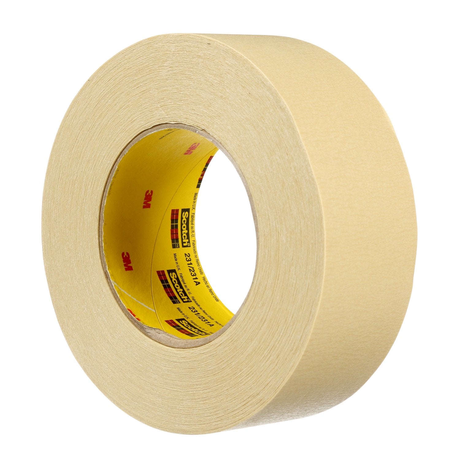 7000088517 - 3M Paint Masking Tape 231/231A, Tan, 72 mm x 55 m, 7.6 mil, 12 Rolls/Case