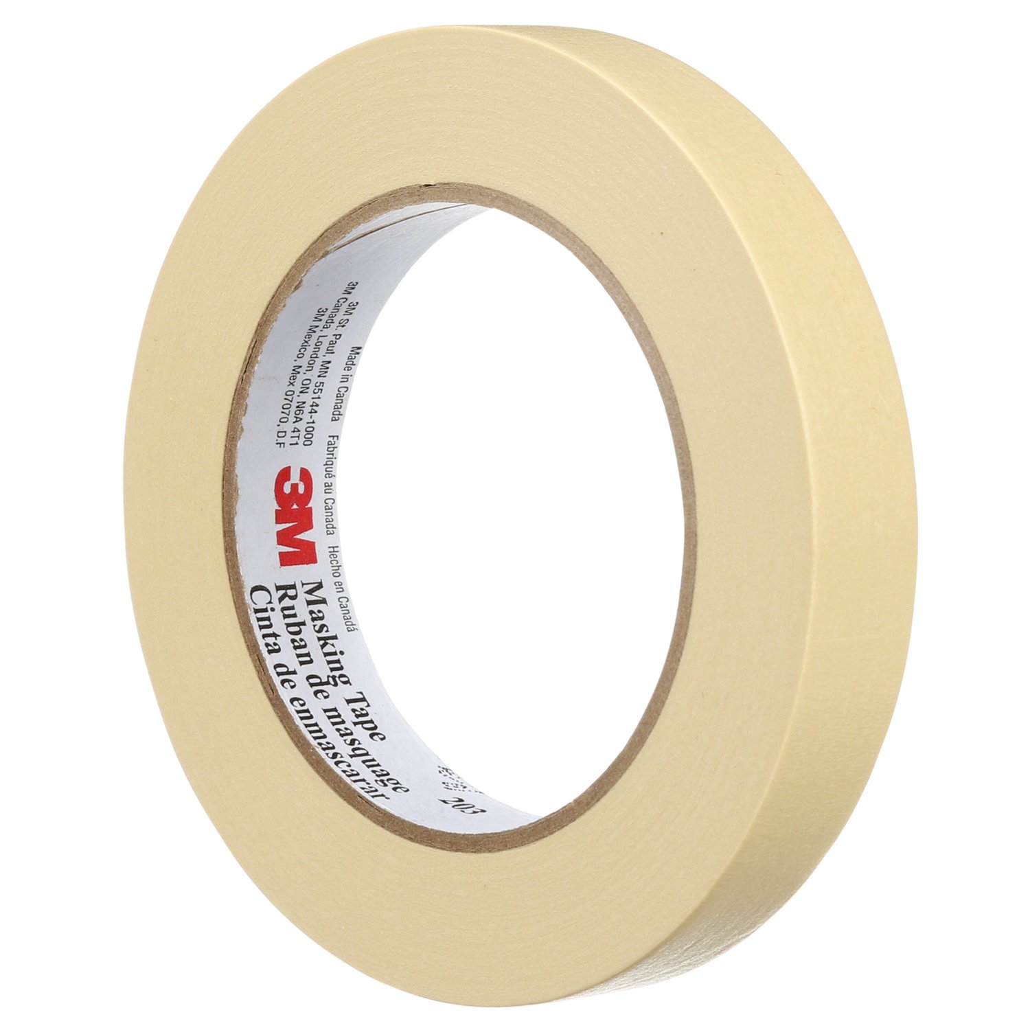 7000124140 - 3M General Purpose Masking Tape 203, Beige, 18 mm x 55 m, 4.7 mil, 48 Roll/Case