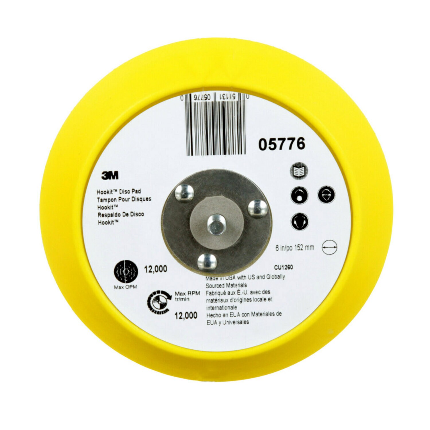 7100041779 - 3M Hookit Abrasive Disc Pad 05776, 6 in, 10 Disc Pads/Case
