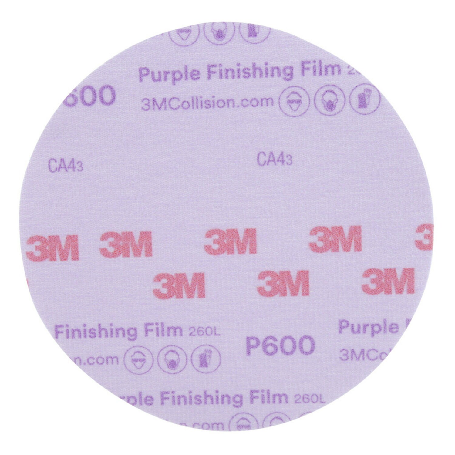 7100122789 - 3M Hookit Purple Finishing Film Abrasive Disc 260L, 30671, 6 in, P600, 50 discs per carton, 4 cartons per case