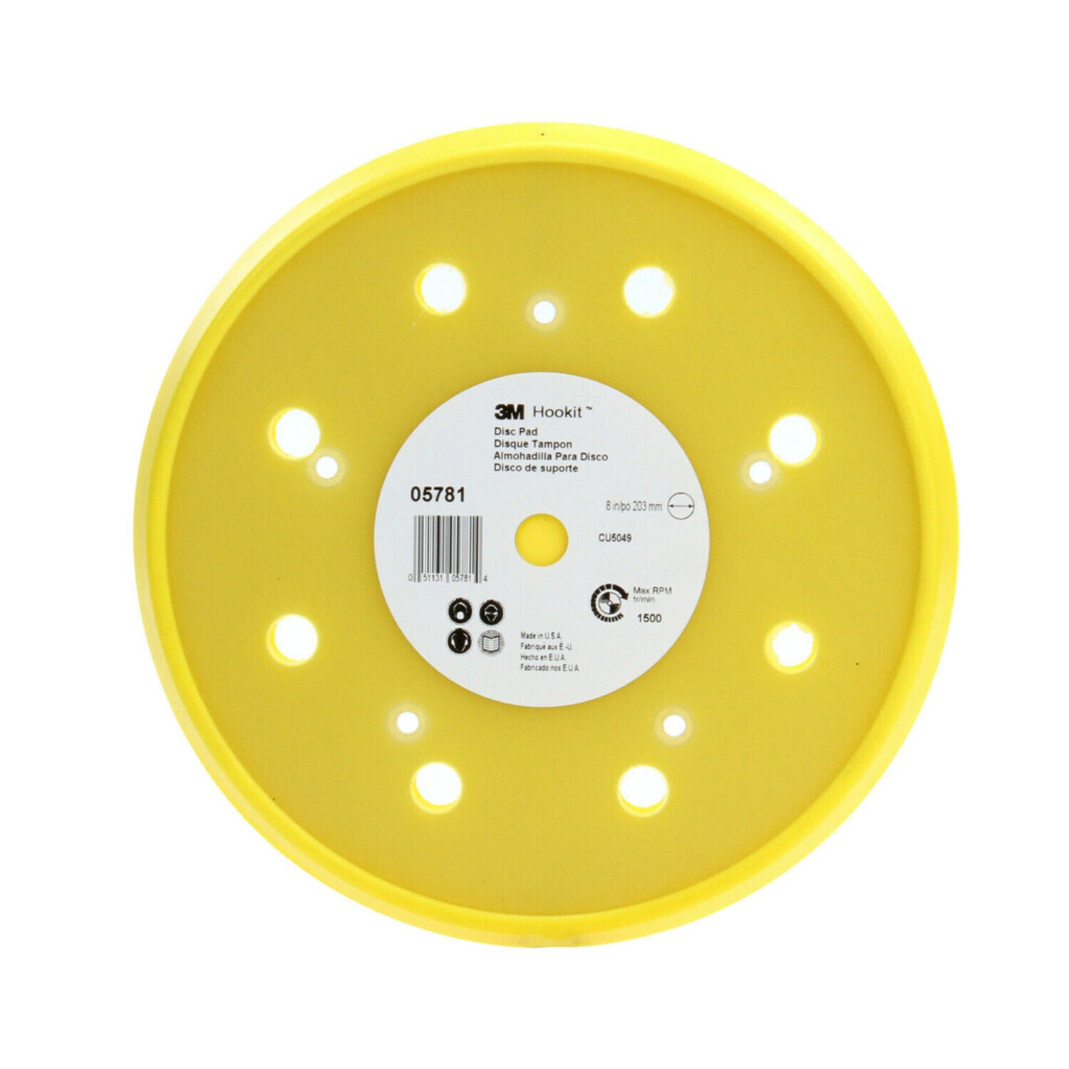 7000119810 - 3M Hookit Abrasive Disc Pad 05781, Dust Free, 8 in, 1/Case