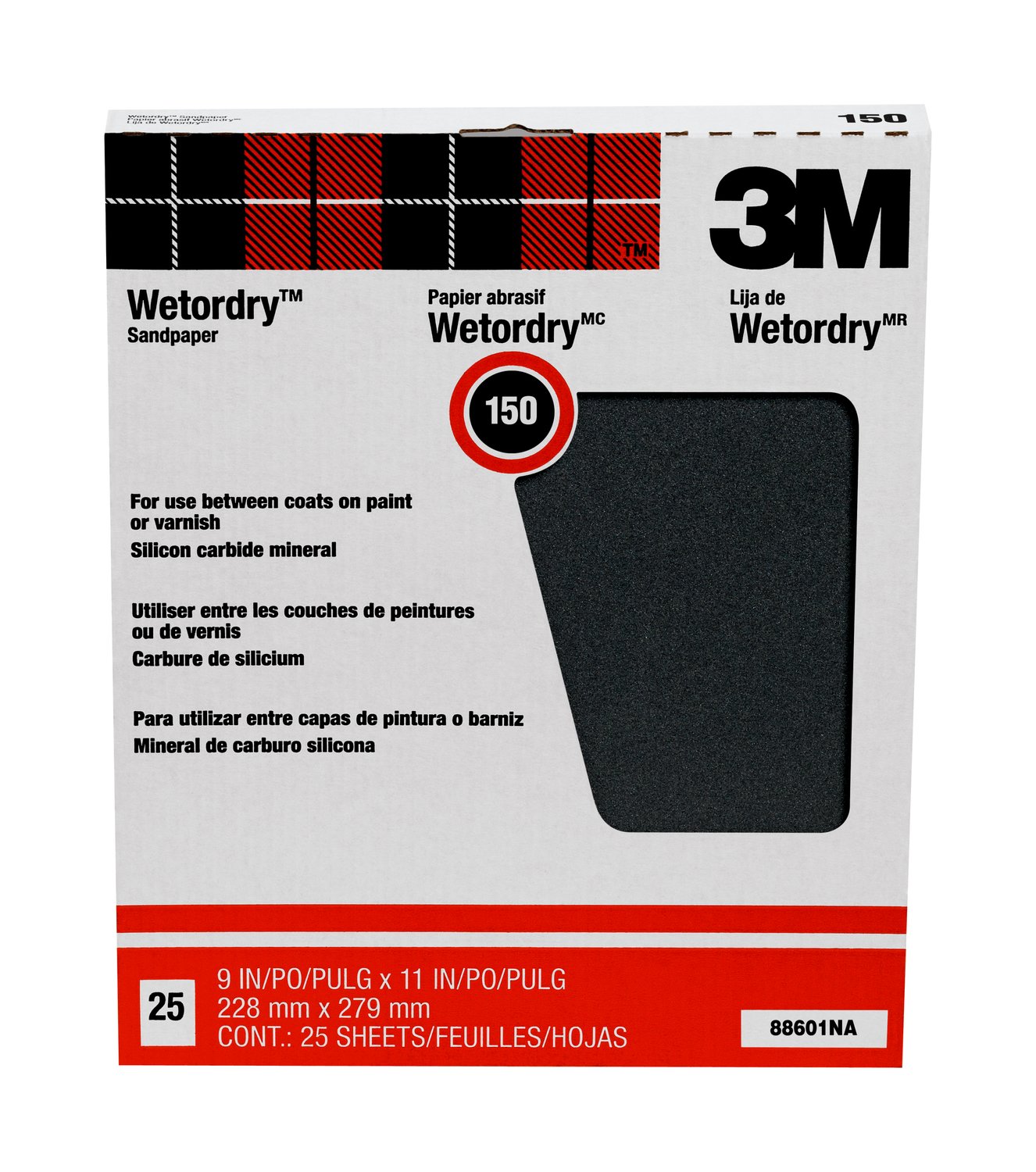 7100079085 - 3M Pro-Pak Wetordry Sandpaper 88601NA, 9 in x 11 in (22.8 cm x 27.9 cm)