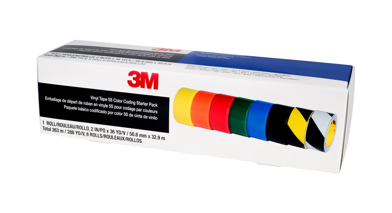 7100123108 - 3M Vinyl Tape Safety and 5S Color Coding Pack, 1 Pack/Case