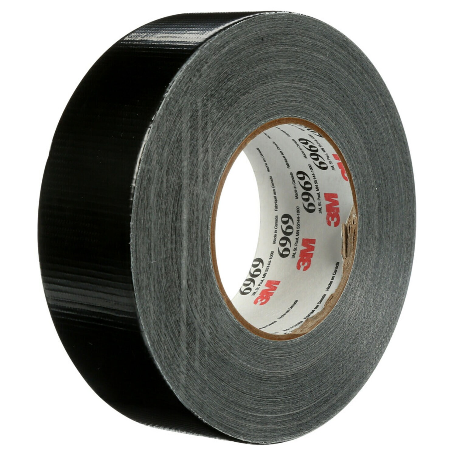 7000001232 - 3M Extra Heavy Duty Duct Tape 6969, Black, 48 mm x 54.8 m, 10.7 mil, 24 Roll/Case, Individually Wrapped Conveniently Packaged