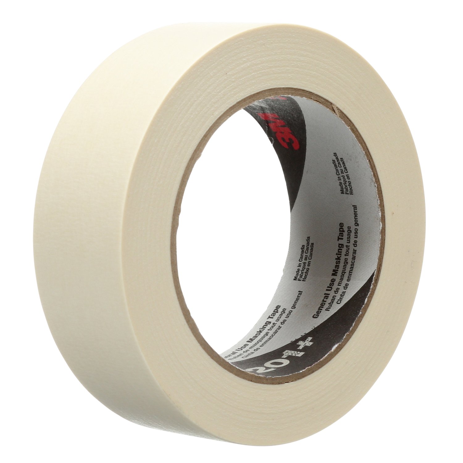 7000124882 - 3M General Use Masking Tape 201+, Tan, 36 mm x 55 m, 4.4 mil, 24 Roll/Case