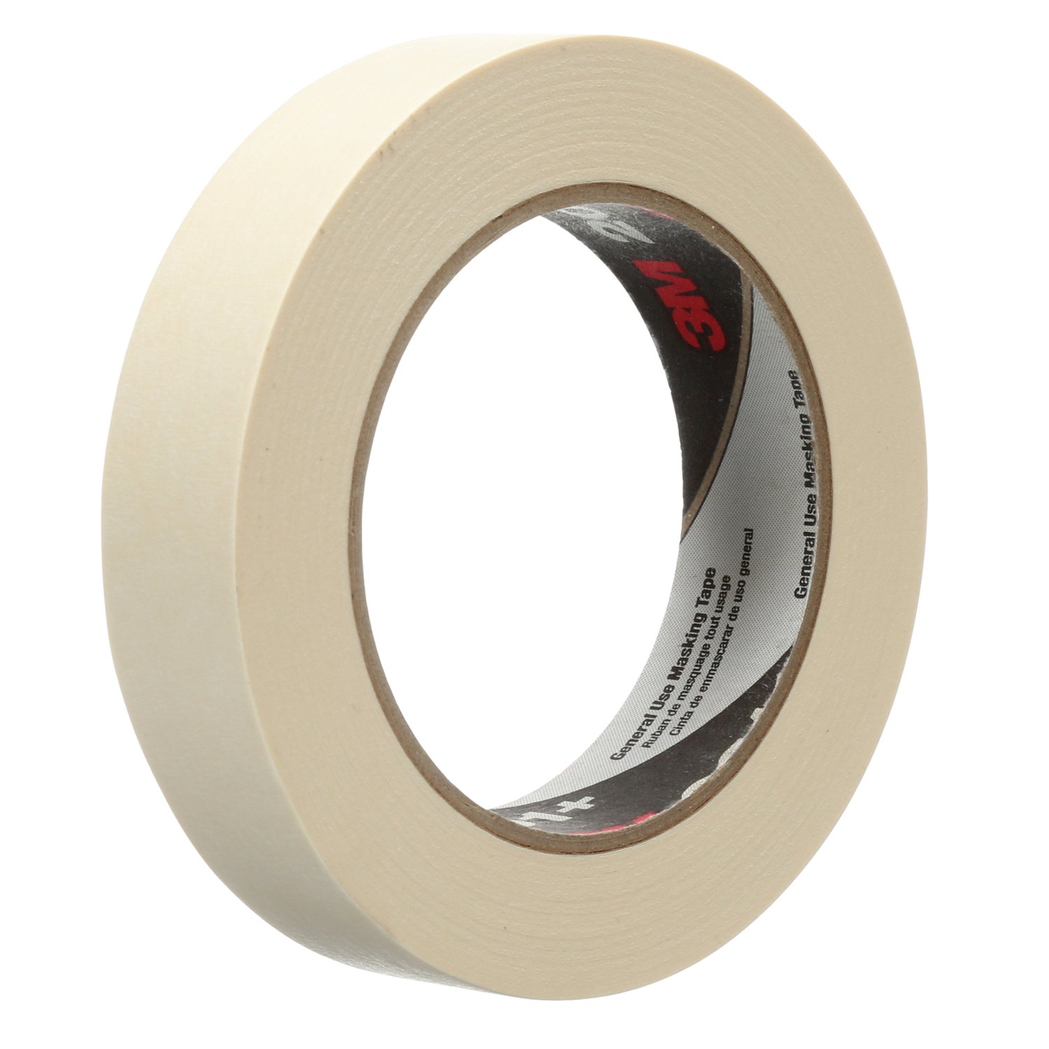 7000144751 - 3M General Use Masking Tape 201+, Tan, 24 mm x 55 m, 4.4 mil, 36 Roll/Case