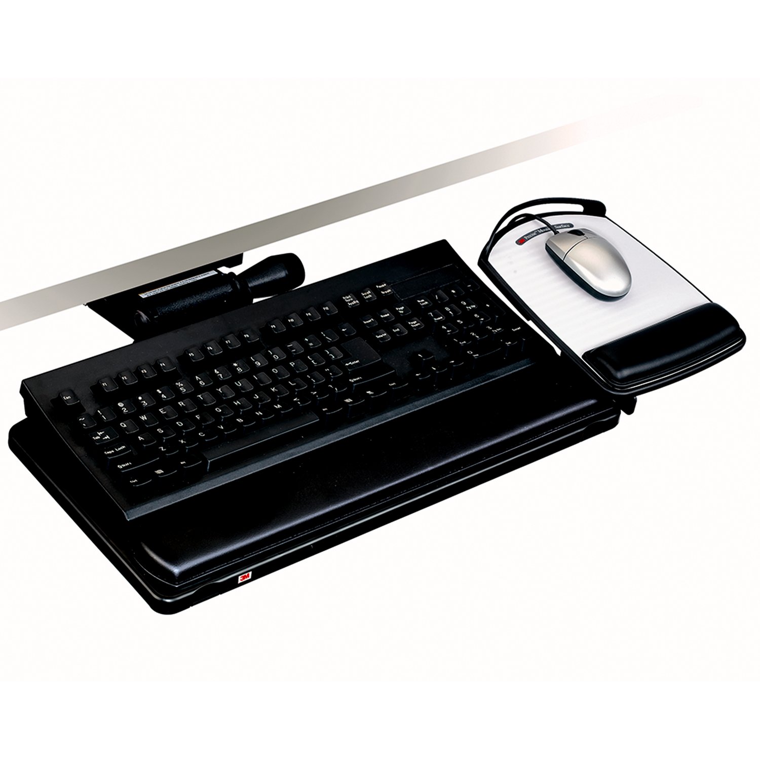 7100151295 - 3M Easy Adjust Keyboard Tray with Adjustable Keyboard and Mouse
Platform, 23 in Track, AKT150LE