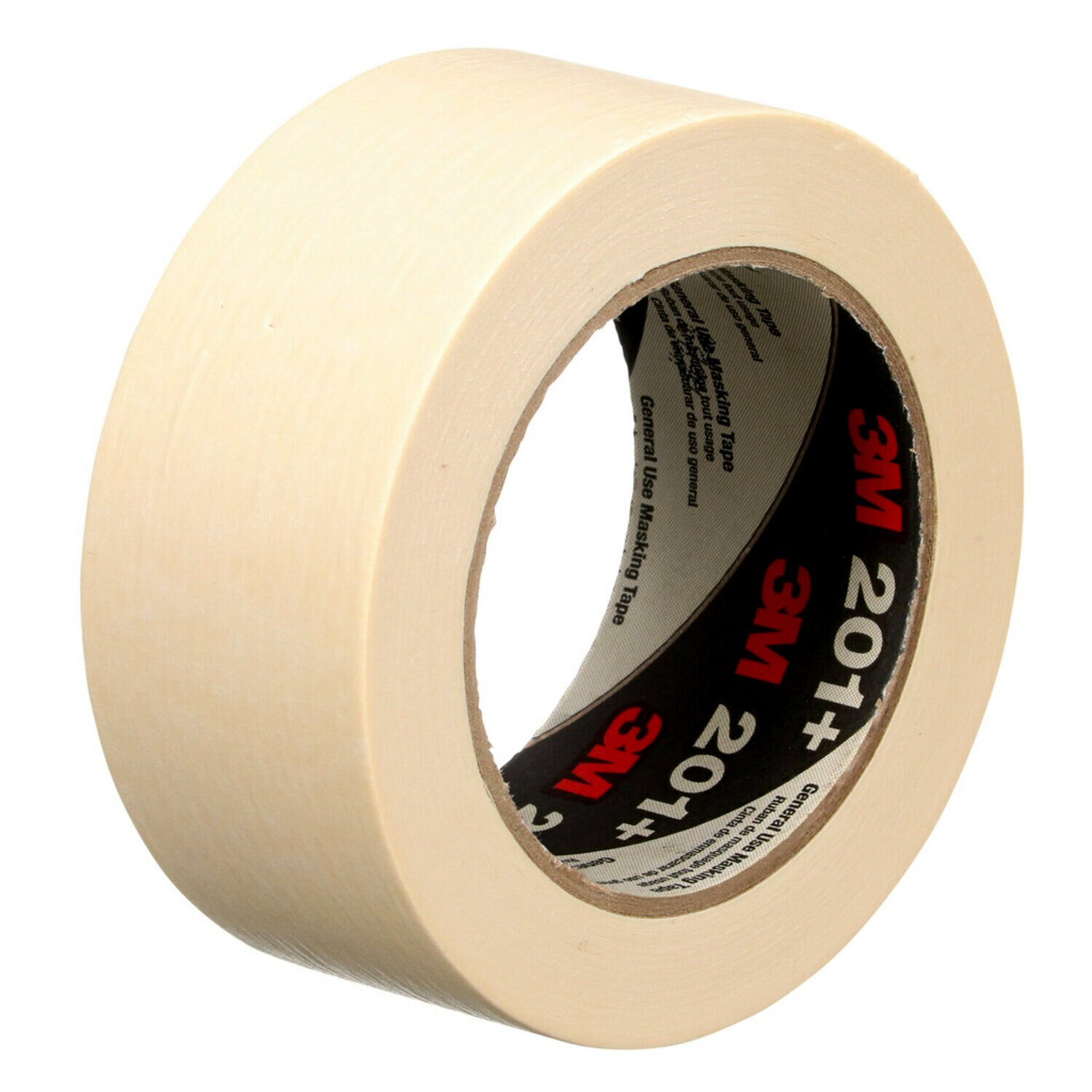 7000148418 - 3M General Use Masking Tape 201+, Tan, 48 mm x 55 m, 4.4 mil, 24 Roll/Case, Individually Wrapped Conveniently Packaged