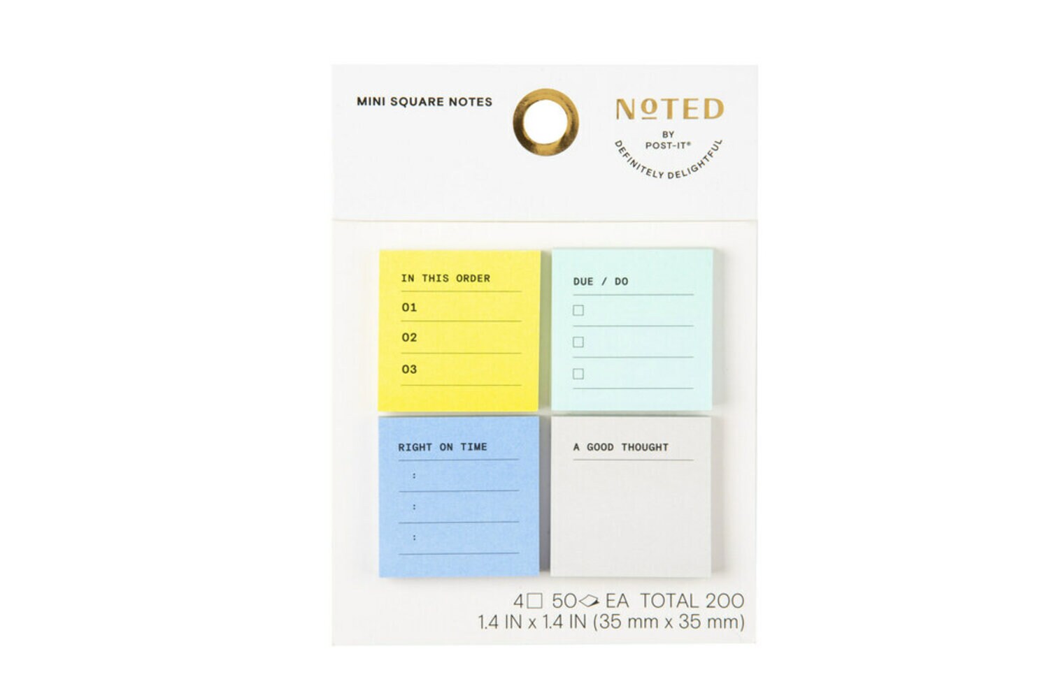 7100264973 - Post-it Printed Notes NTD5-MINI-CL, 1.4 in x 1.4 in (35 mm x 35 mm)