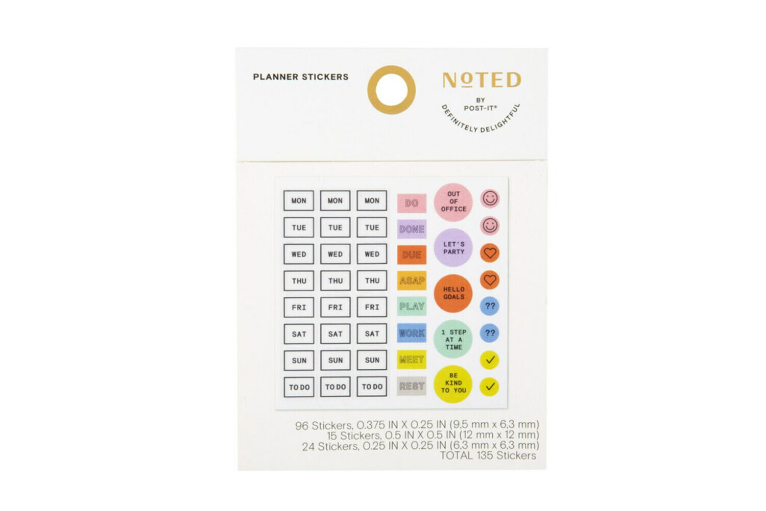 7100265099 - Post-it Planner Stickers NTD5-PS2, 3 sheets, 45 stickers/sheet