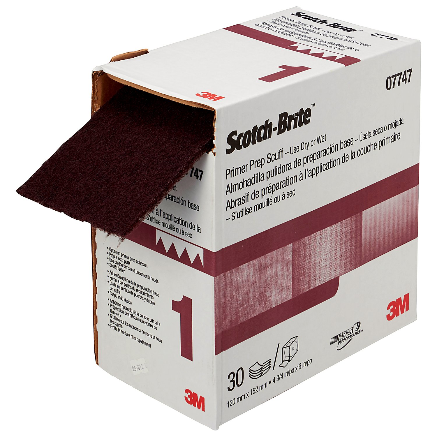 7000046123 - Scotch-Brite Primer Prep Scuff 07747, VFN, 4-3/4 in x 15 ft, 3 ea/Case