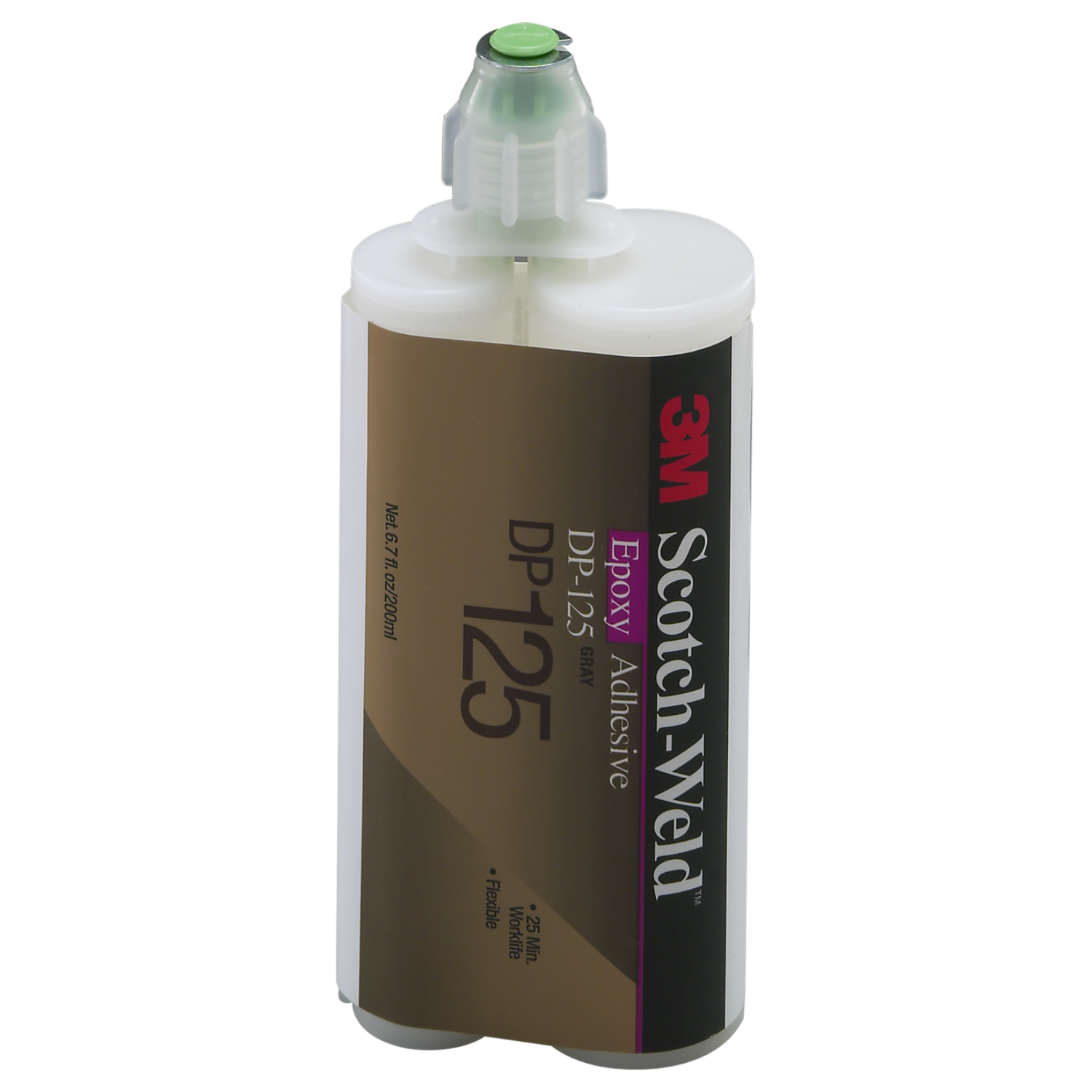 7100320393 - 3M Scotch-Weld Epoxy Adhesive DP125, Gray, 200 mL Duo-Pak, 12/Case