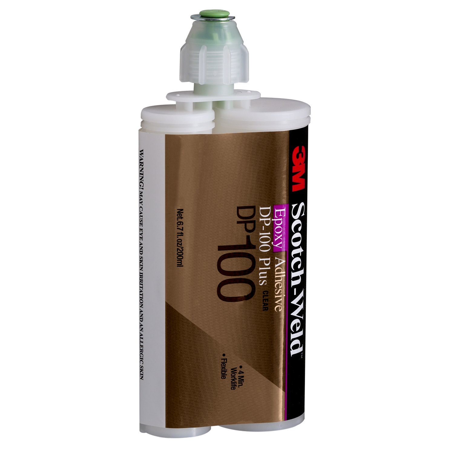 7100069498 - 3M Scotch-Weld Epoxy Adhesive DP100 Plus, Clear, 200 mL Duo-Pak, 12 Each/Case