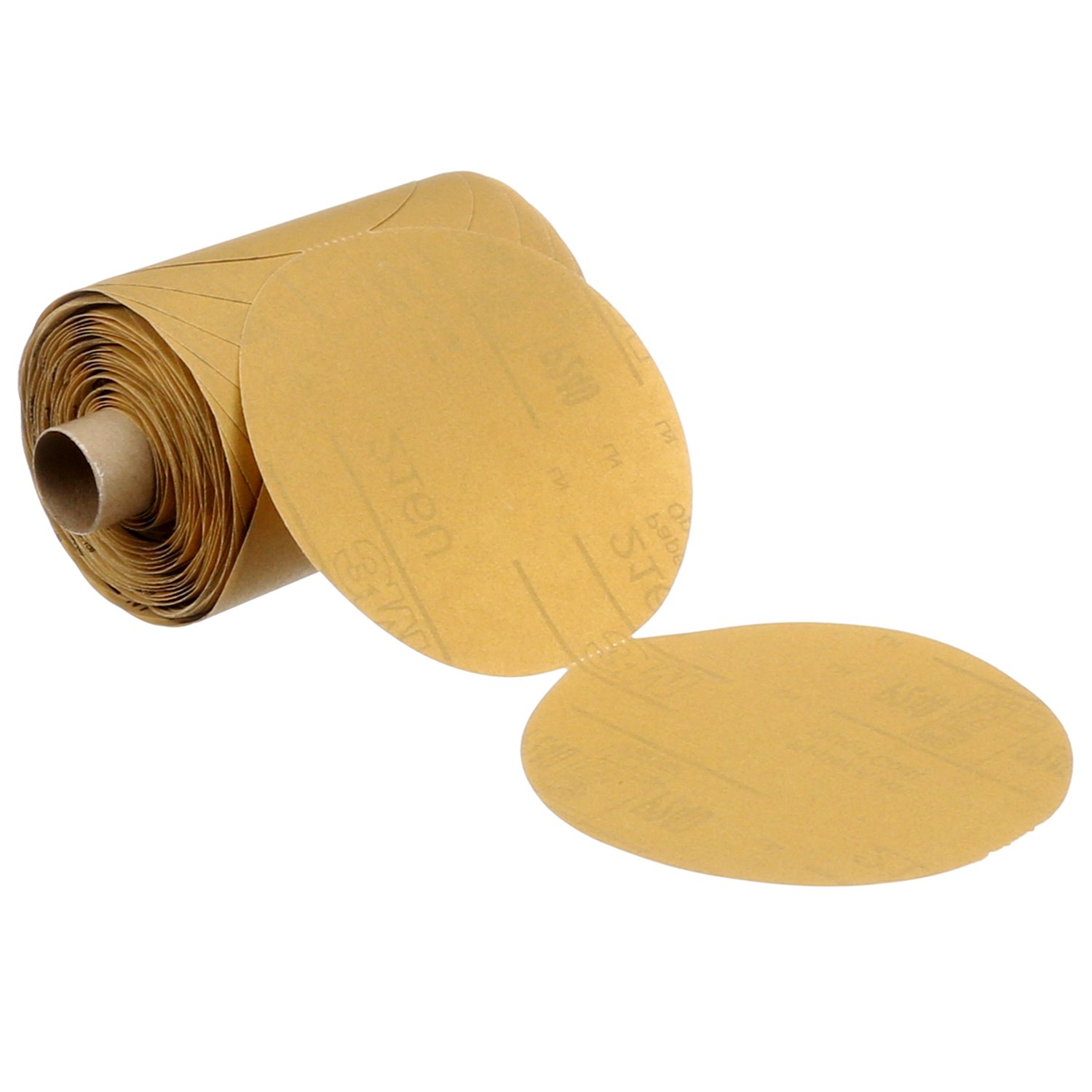 7000028126 - 3M Stikit Gold Paper Disc Roll 216U, P120 A-weight, 5 in x NH, Die 500X, 125 Discs/Roll, 10 Rolls/Case