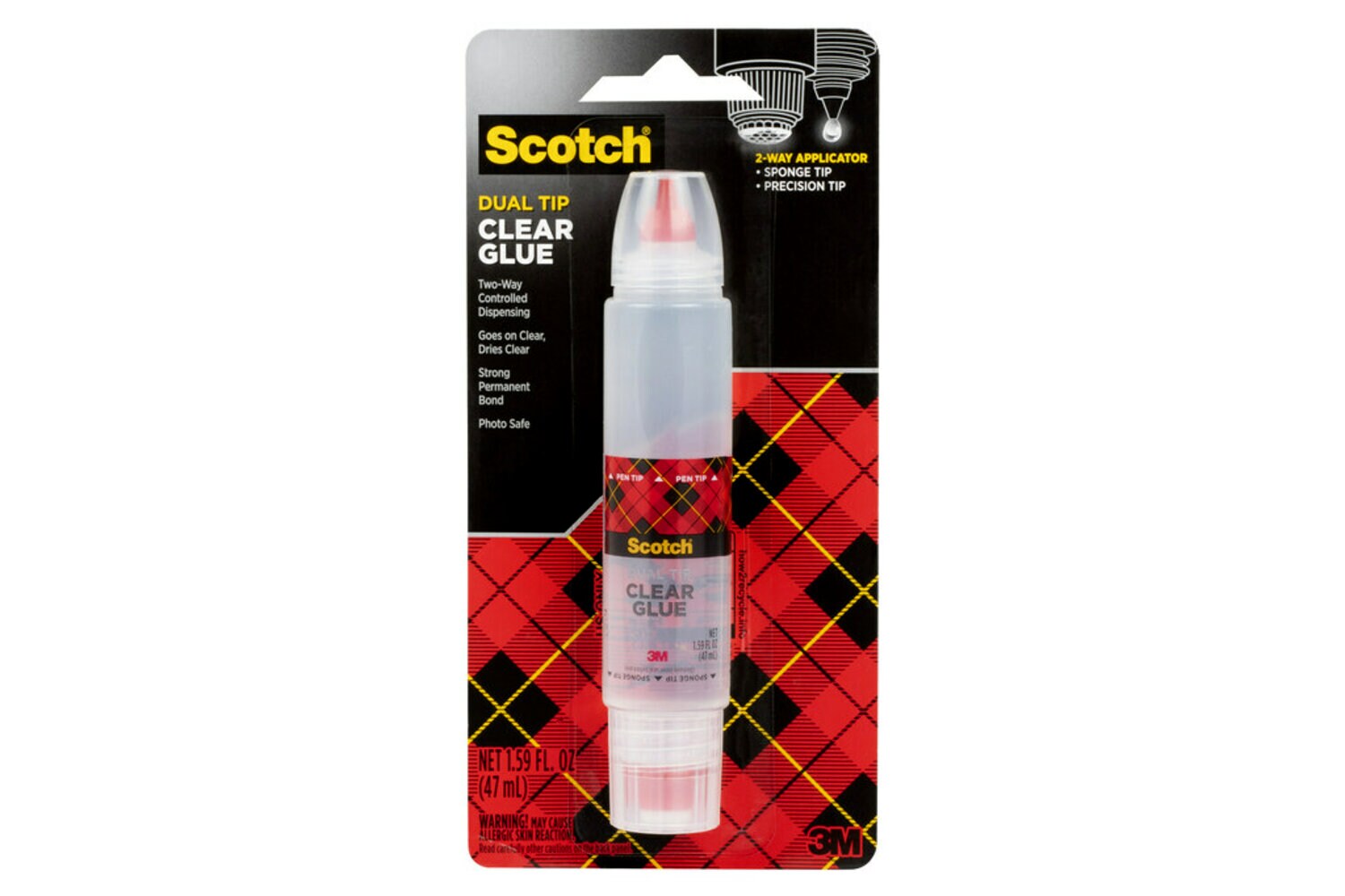 7000052506 - Scotch Clear Glue in 2-way Applicator, 6050, 1.6 oz