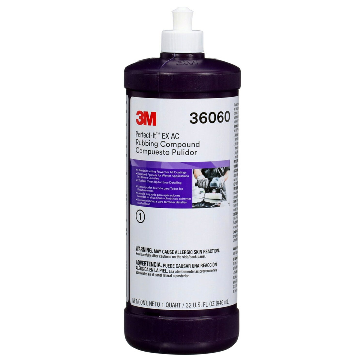 7100210683 - 3M Perfect-It EX AC Rubbing Compound, 36060, 1 qt (32 fl oz), 6 per case