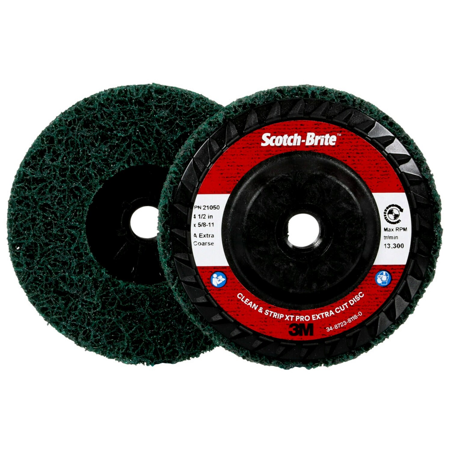 7100176126 - Scotch-Brite Clean and Strip XT Pro Extra Cut Disc, XC-DC, A/O XCRS, Green, 4-1/2 in x 5/8 in-11, T27, 10 ea/Case, Trial Pack