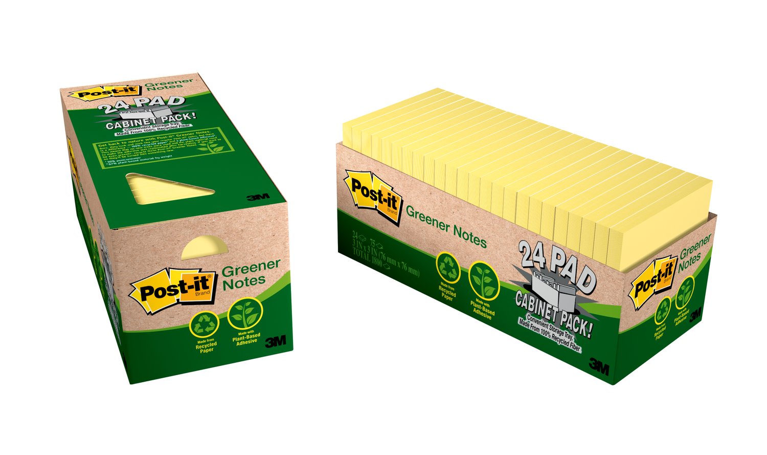 7010331917 - Post-it Notes 654R-24CP-CY, Canary Yellow, 3 in x 3 in, 100% PEFC, SGSCH-PEFC-COC-110078