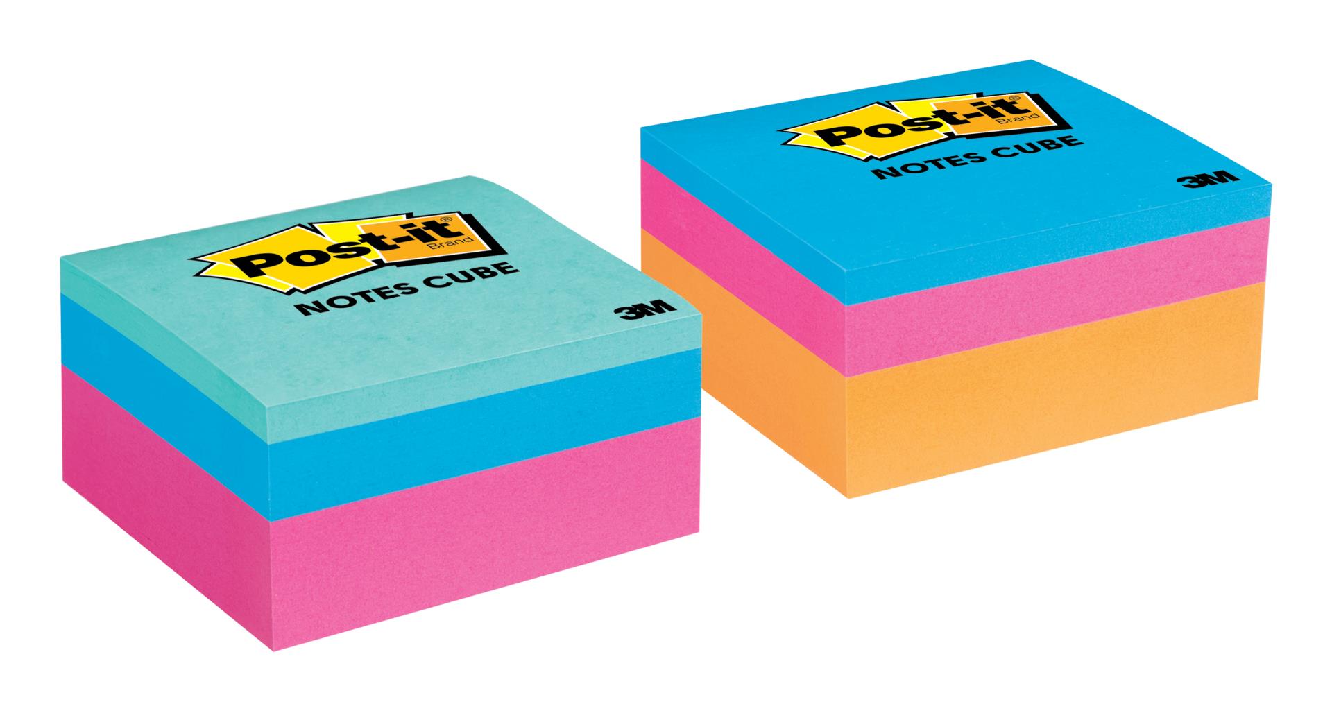 7010333418 - Post-it® Notes Cube 2027-PKOR, 3 in x 3 in (76 mm x 76 mm), Mixed Case, Pink Wave and Orange Wave