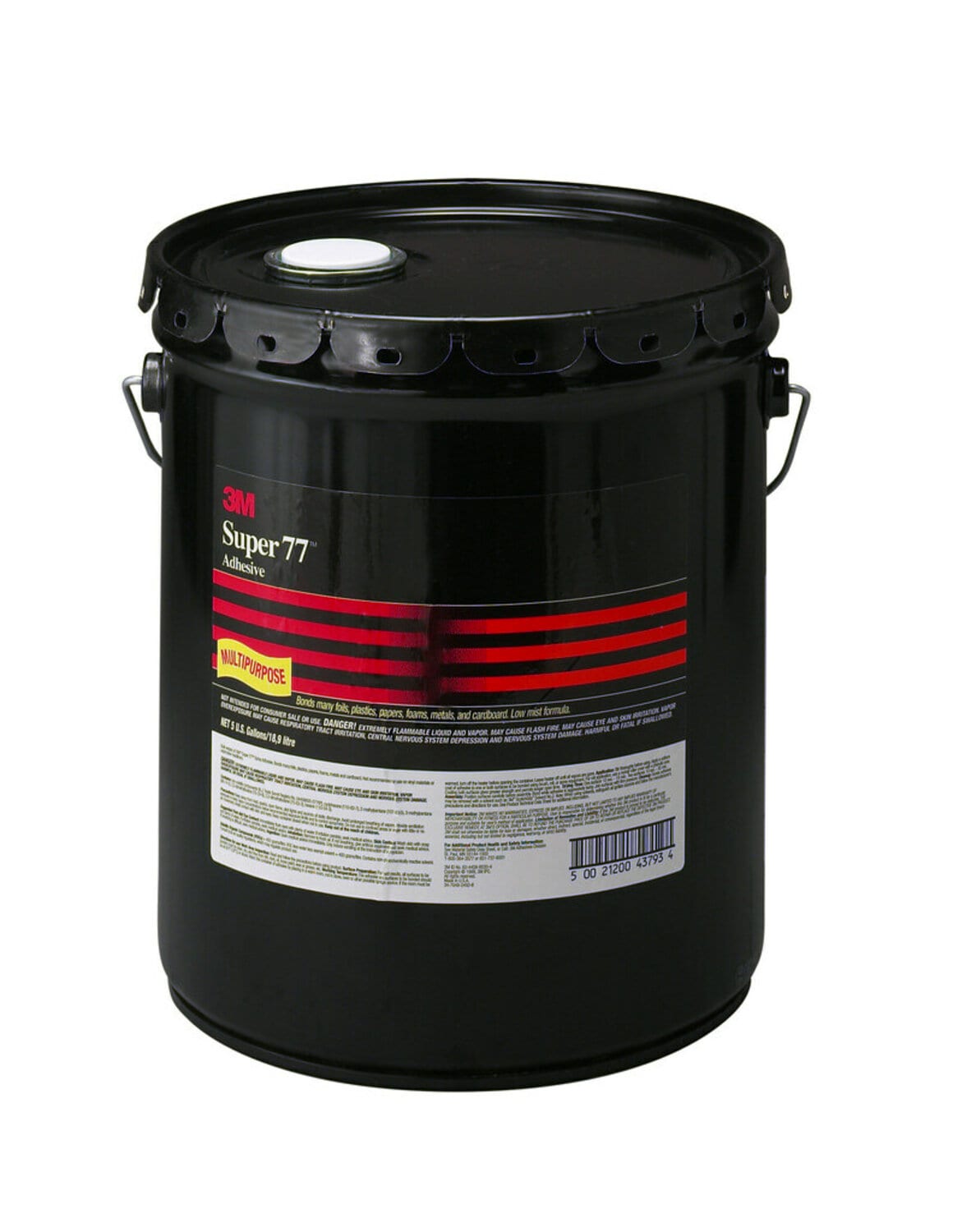 7000000919 - 3M Super 77 Classic Spray Adhesive, Clear, 5 Gallon Drum (Pail)
