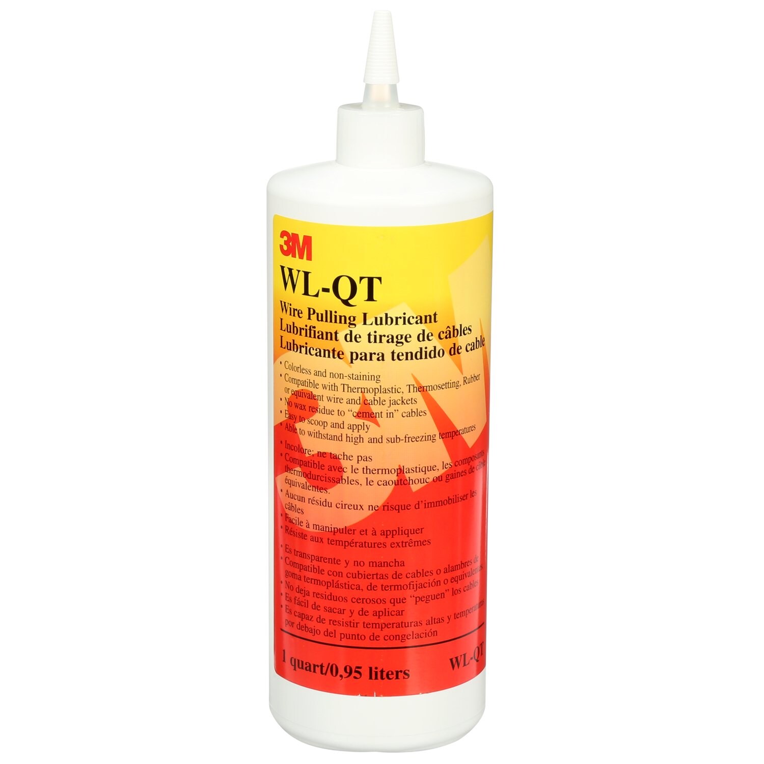 7000058273 - 3M Wire Pulling Lubricant WL-QT, 1 Quart, excellent lubricant for pulling a wide variety of cables types