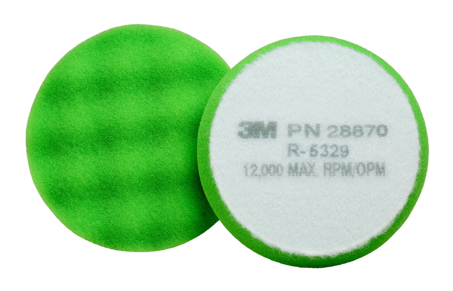 7100082541 - 3M Finesse-it Advanced Foam Buffing Pad, 28870, 3-3/4 in, Green, 10/Bag, 50 ea/Case