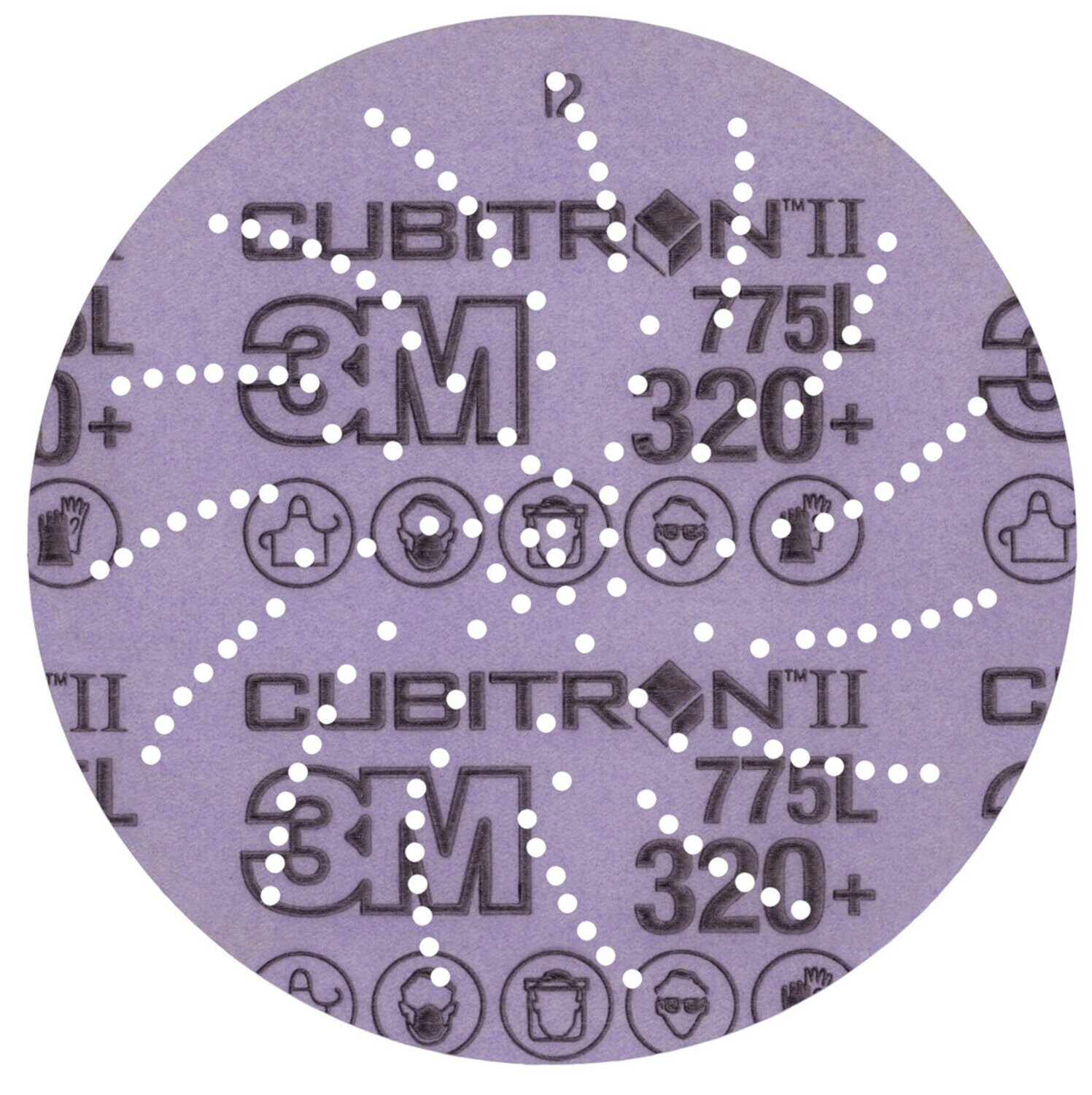 7100145363 - 3M Xtract Cubitron II Film Disc 775L, 320+ 3MIL, 5 in, Die 500LG, 50/Carton, 250 ea/Case