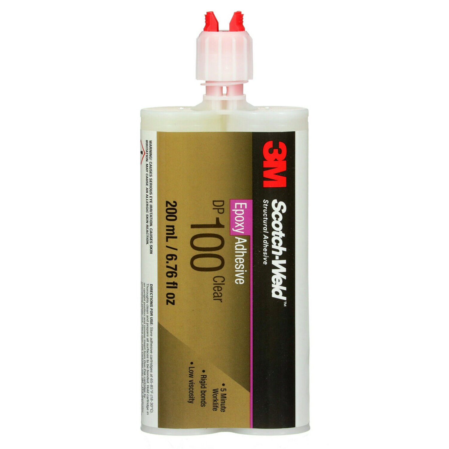 7100075490 - 3M Scotch-Weld Epoxy Adhesive DP100, Clear, 200 mL Duo-Pak, 12 Each/Case
